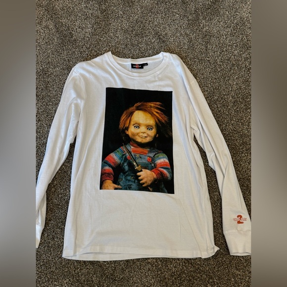 Universal Studios child’s play 2 Chucky graphic long sleeve men tee size medium - Picture 2 of 7